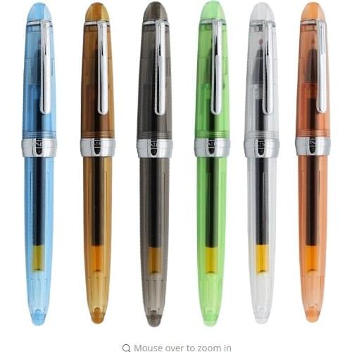 1pc/lot Jinhao Transparent Gel Pen Silver Clip Nice Quality 0.5mm Black Ink Refill Student Writing Pens School Office Supplies