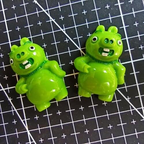 1pcs/lot resin flat back Halloween pig cartoon animal 31mm Cabochons Hair Bow Center DIY Christmas decration