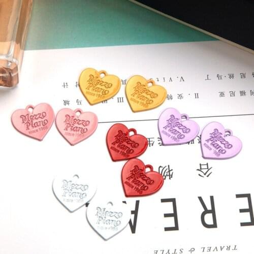 10pcs/Lot Heart Diy Handmade Oil Enamel Charms Design for Jewelry Making Earring Bracelet or Necklace