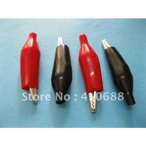1000 Pcs Per Lot Red & Black 2 Color Alligator Clip Connector with Boot Clamp 35mm Middle-sized M HIGH Quality HOT Sale