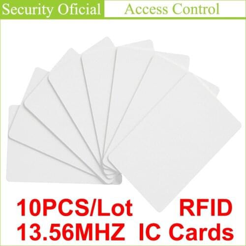 13.56 MHz Non-contact IC Card High Frequency RFID Key Tag Access Control Card White PVC Elevator Card Access Attendance NFC Card