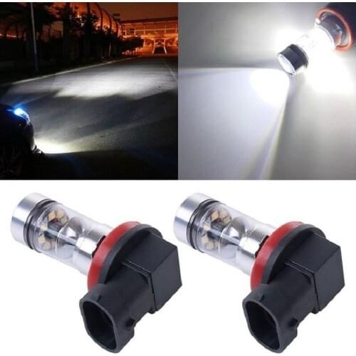 2pcs Car Led H8 H11 100W Fog Lamps 20 SMD 6000K 360 Degree Bulbs Light Running Light Auto Lamp Bulbs led lights