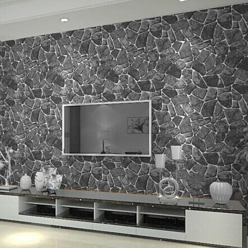 Beibehang stone wall luxury Natural Rock Creek Slate effect vinyl wallpaper vintage background wall wallpaper 3d papel de parede