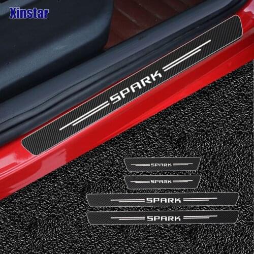 4pcs Carbon Fiber Car Sticker For Chevrolet Spark