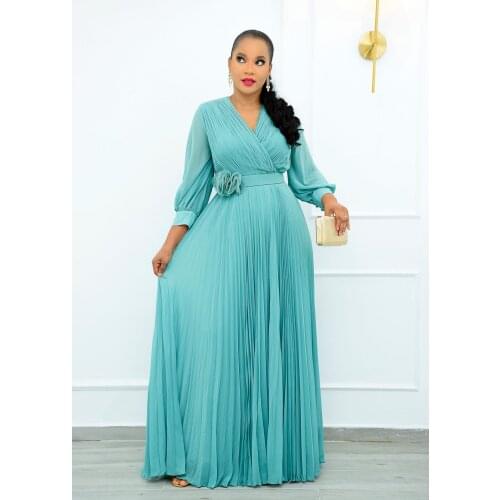 5XL African Dresses for Women 2021 Summer African Women Plus Size Long Sleeve Yellow Long Dress African Clothes