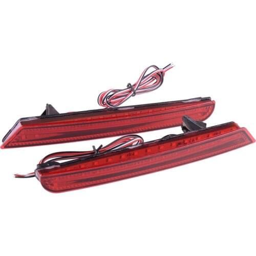 6W 2Pcs Car Red LED Rear Bumper Light Reflector Tail Brake Lamp Fit For Honda Odyssey 2009 2010 2011 2012 2013 2014 Asian Models
