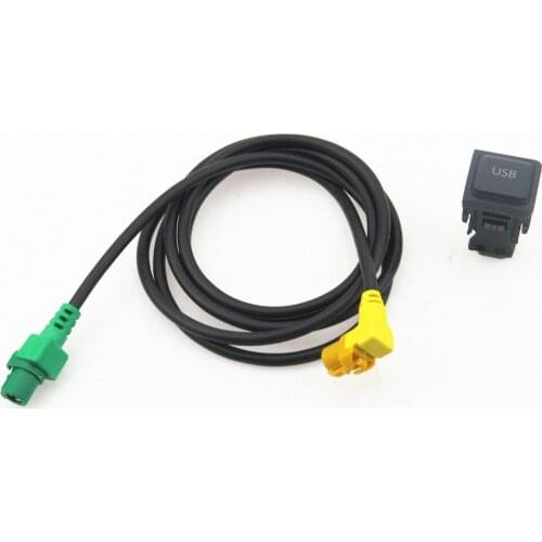 SCJYRXS Car Radio RCD510 USB Switch with Interface Connector Cable For Golf MK6 MK5 Scirocco 5KD035726A 5KD 035 726 A