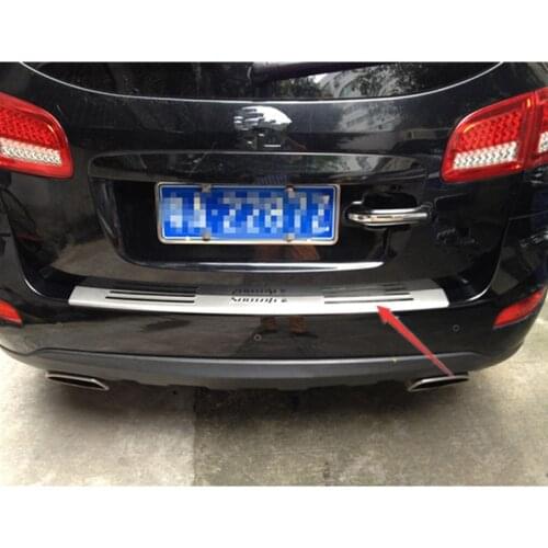 Car styling Stainless Steel Inner Rear Bumper Protector Sill Trunk Tread Plate Trim FOR Hyundai Santa Fe 2010-2012 1PCS
