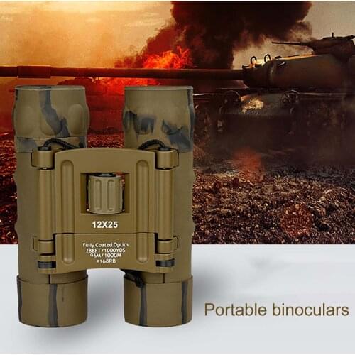 Free Shipping 12*25 Binoculars High Magnification High Definition Night Vision Mini Telescope Telescopio al aire libre