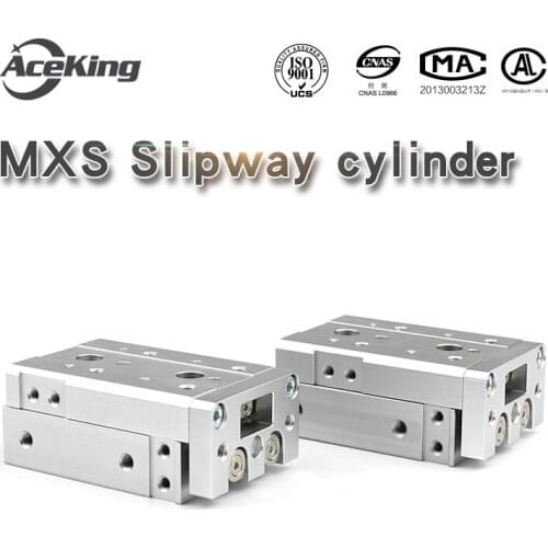Pneumatic guide linear precision biaxial sliding table cylinder HLS/MXS6 8/10/12-10/20/30/40/50/75/100 / annex as A BS B MXS