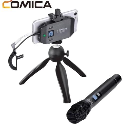 COMICA CVM-WS50H Multi-Channels Smartphone Wireless Microphone with Hand-held Transmitter 6 Channels 60m Working Distance