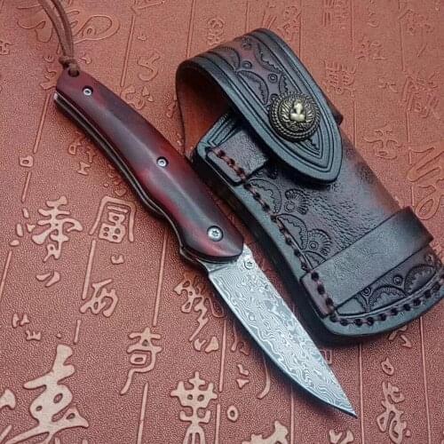 Damascus Folding knife Survival Camping tool Hunting Pocket Knife tactical edc outdoor tool knife