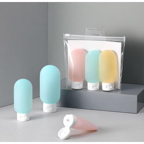 3 Pcs Travel Refillable Bottle Kit Portable Essence Lotion Shampoo Shower Gel 60ml Container Sub-bottle