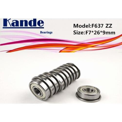 F637ZZ 10pcs ABEC-1 F637 ZZ With Flange Miniature Deep Groove F637 Ball Bearing F7x26x9mm