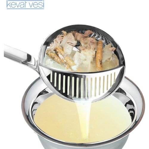 Stainless Steel Soup Spoon Colander Hot Pot Soup Spoon Kitchen Spoon Strainer Long Handle Cooking Colander Kitchen Gadgets