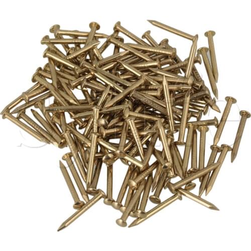 100pcs 15mm Archaize Furniture Copper Miniature Nail with Round Head Brass