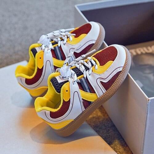 Fashion Kids Autumn Patchwork Sneakers Mixed Color Shallow Boys Girls Sport Shoes Size 26-38 Children Comfy Soft Casual Shoes