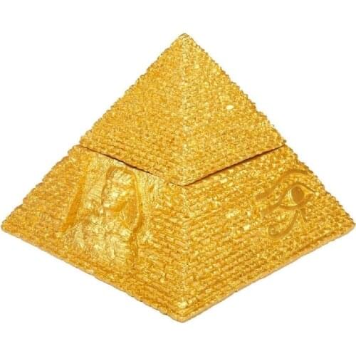Gold Bric Energy Pyramid Golden Ancient Egyptian Giza Souvenir Living Room Wine Cabinet Interior Decoration Crafts Wedding Gift
