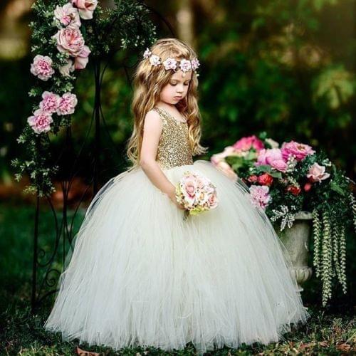 Pudcoco Girl Dress Flower Girl lace Princess Dress Kids Party Pageant Wedding Bridesmaid Dresses