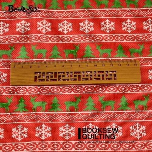 Booksew Linen Fabric Crafts Textile 50X150cm Red Christmas Theme Scrapbooking DIY Bag Shiny Patchwork Sewing Tecido