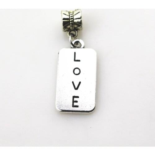 20pcs/lot love charms hanging bead charm big hole pendant beads charm fit pando bracelet diy jewelry dangle charms