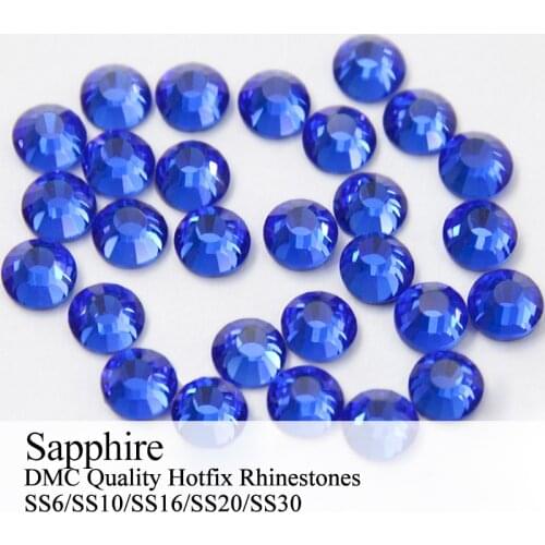Polaris SS6-SS30 Machine Cut Sapphire Strass DMC Hotfix Rhinestones For Garment Accessories