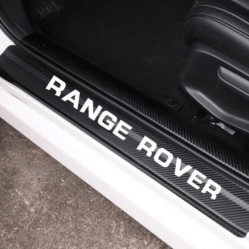 Car Threshold Pedal Sticker for Range Rover Decoration Scuff Plate Carbon Fibre Vinyl Sticker Car Accessories car-Styling