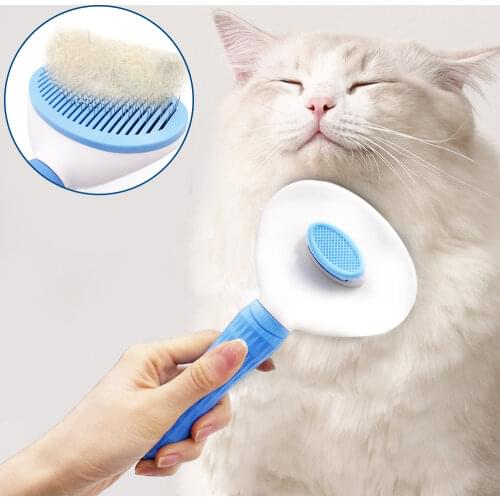 Dog Self Cleaning Slicker Brush Cat Brush with Massage Particles Removes Loose Hair Dogs Grooming Comb Promote Circulation