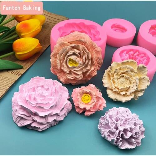 3D Big Flower Silicone Form For Fondant Jelly Chocolate Mothers Day Theme Carnation Mold Cake Decoration Baking Tool Moulds