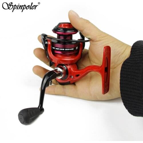 Spinpoler Top Spinning Reels 5+1BB Gear Ratio 5.2:1 Metal Fishing Reel Light Smooth Interchangeable Handle Spinning Reels