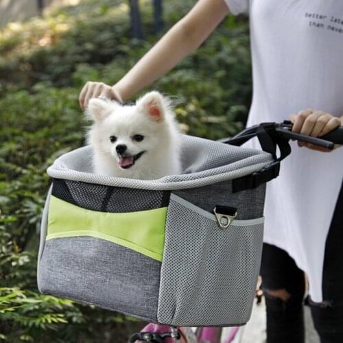 Pecute Transport Bag For Cat Dog 4 in 1 Bike Basket Transport Backpack Shoulder Bags Car Seats For Cat Puppy Small Dog Rabbit