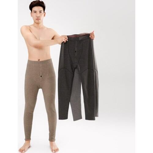 Sweater Round Collar Young Cotton Long Johns Suit Men Thermal Underwear With Fleece Thickened Cotton
