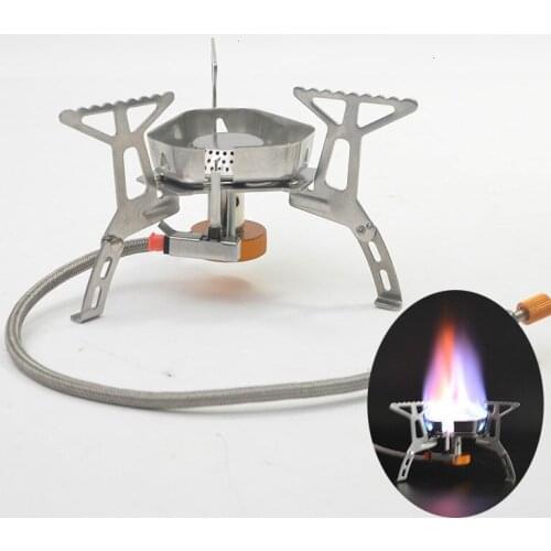 Outdoor Mini Windproof Stove Split Type Gas Stove Camping Equipment Fishing Stove Flat Gas Tank Stove With Electronic Fire 2021