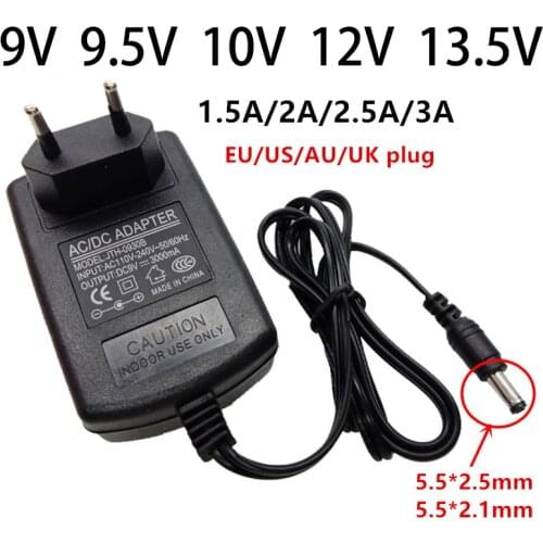 9V 9.5V 10V 12V 13.5V AC/DC Universal Power Adapter Supply 9 10 12 13.5 Volt Adaptor 1.5A 2A 2.5A 3A Adaptador 5.5mm Switching