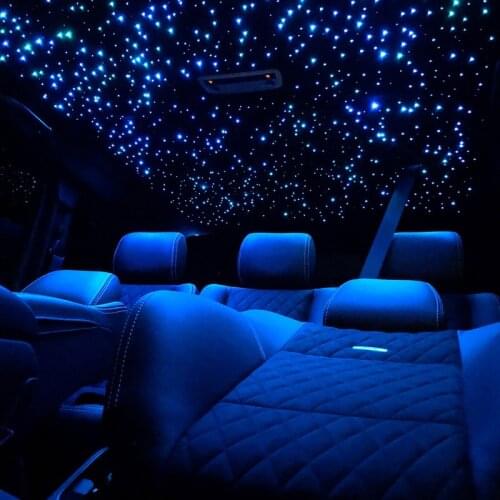 App control 16W RGBW LED fiber optic twinkle star ceiling lighting kit for car interior decoration