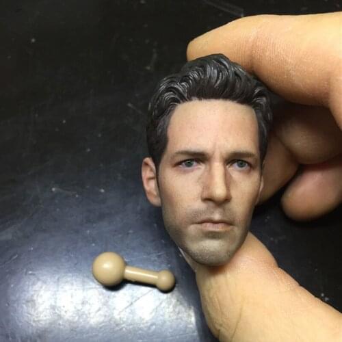 In Stock 1/6 Scale Male Figure Accessory Ant-Man Male Paul Rudd Head Sculpt Carved Model for 12'' Action Figure Body