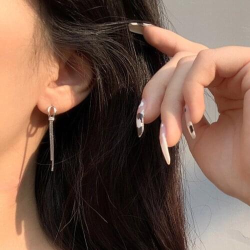 Knotted Tassel Drop Earrings For Women Long Chain Simple New Style Korean Fashion Charming Hot Girlfriend Gifts Jewelry BOYULIGE