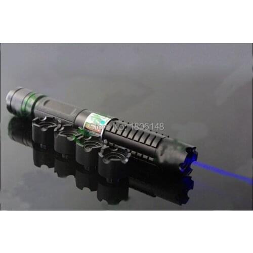 High power Military Blue laser pointer 500W 5000000m 450nm Flashlight Light Burning match/dry wood/black/Burn cigarettes Hunting