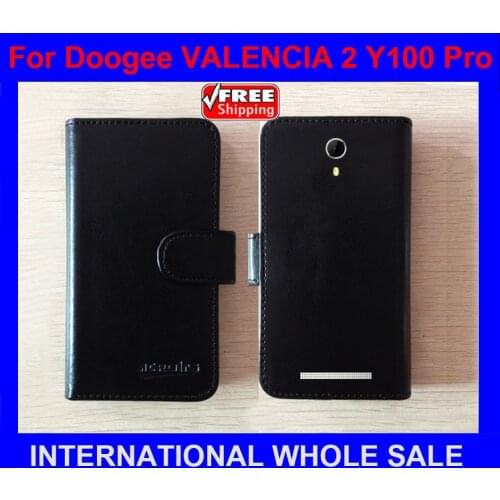 Factory Price Original Flip Leather Exclusive Case For Doogee VALENCIA 2 Y100 Pro Card Holder Wallet Bag tracking number