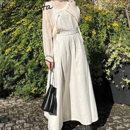 Kuzuwata High Waist Hip A Line Camis Dress Women Sexy Sleeveless Shoulder Strapless Denim Vestidos Summer 2021 New Slim Robe