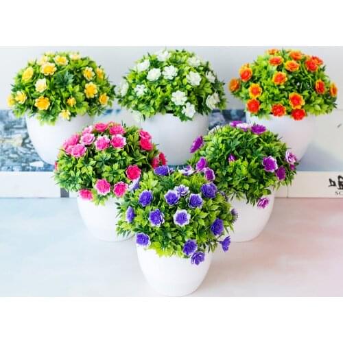 1* Artificial Melaleuca Potted Plants Office Home LLiving Room Outdoor Indoor Decor In Retro Pot Garden