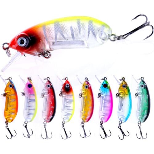 1pcs 60mm 9.8g Fishing Lure Wobbler Minnow Hard Bait 8# Treble Hook Artificial Bait Carp Bait