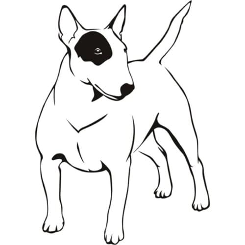 10.5CM*15CM Bull Terrier Sticker Animals Dogs Vinyl Car Decal Black/Silver C10-00258