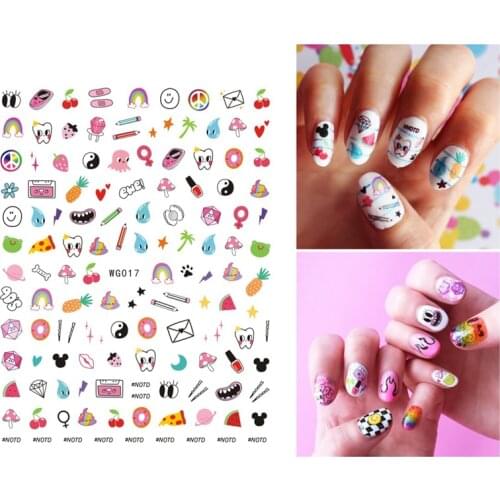 10PCS Female Cupid Nail Art Slider Sticker Cartoon Cute Character