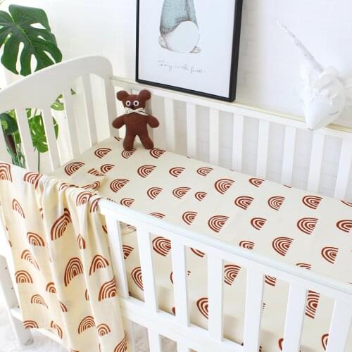 2pcs/Set Baby Bed Fitted Sheet Cotton Baby Blankets Newborn Crib Protector Mattress Cover for Boys Girls Toddler Bedding