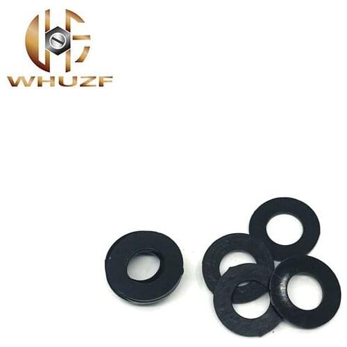 200pcs M10 M10*20*2 mm Black B Nylon Flat Washer Plastic Insulation Plain Ring Gasket M10 x 20mm x 2mm