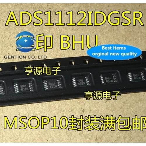 5PCS ADS1112IDGSR ADS1112 MSOP10 silk-screen BHU in stock 100% new and original