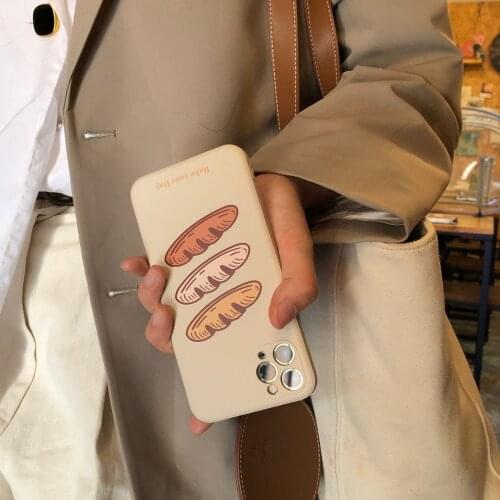 Baguette Case for iPhone 11 12 XR/XS 7/8 Cartoon Pattern Mobile phone Case New Silicone Case Soft Shell for iPhone 7 8 Plus