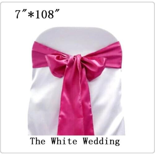 Free Shipping 100 pcs fuchsia event chair bows for wedding