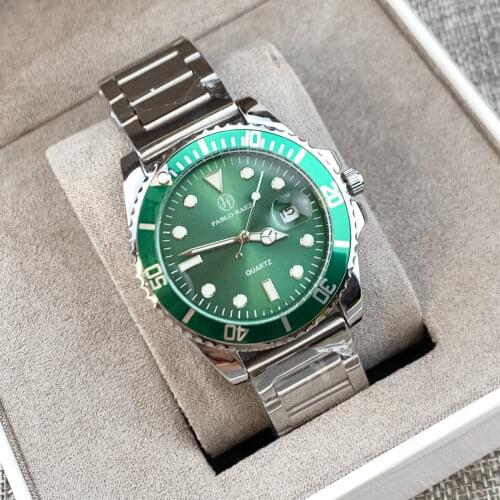 PABLO RAEZ 100% Steel Man Watch Luxury Brand New Fashion Clock Top Quality Calendar Luminous Man Wristwatch Business Date Watch